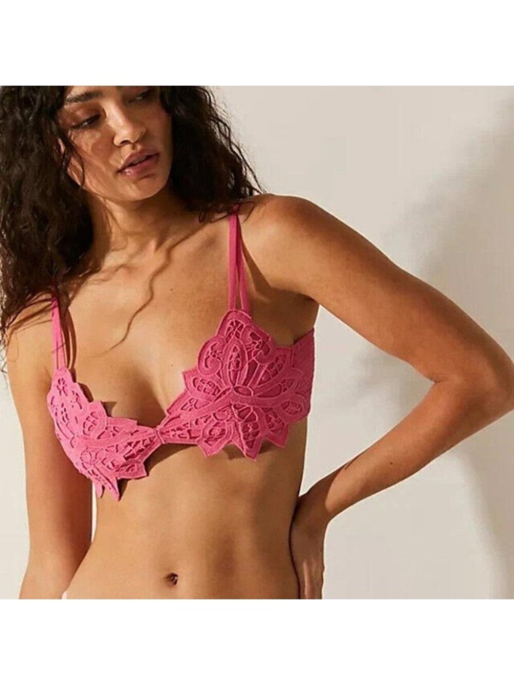 Intimately Free People Bali Soleil Bralette Cropped Top Smocked Floral S